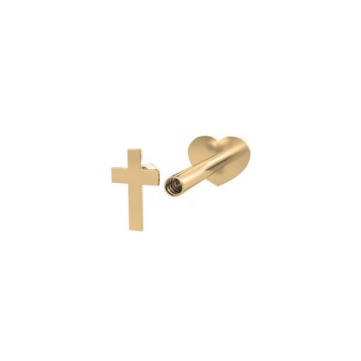 Piercing smykke - PIERCE52 Labret-piercing kors i 14kt. guld